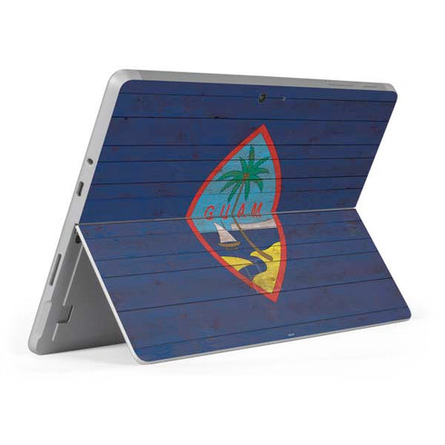 Guam Flag Dark Wood Surface Go Skin